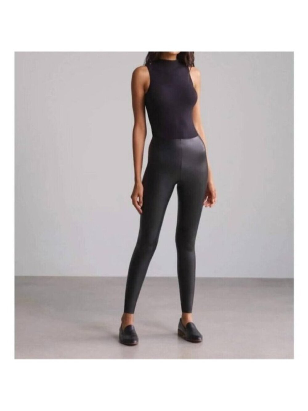 Commando Women's Black Faux Leather Leggings Size Medium